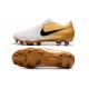 Nike Zapatos de Futbol Phantom Venom Elite FG Blanco Oro Negro