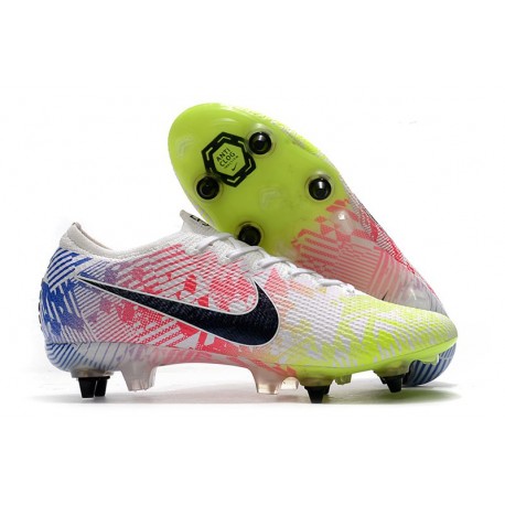 Nike Mercurial Vapor XIII Elite SG Neymar Blanco Negro Azul Racer Volt