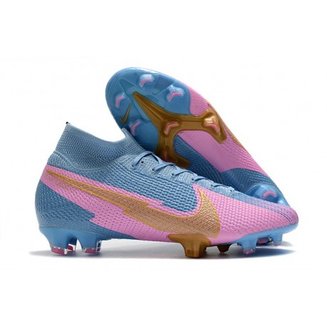 Nike Mercurial Superfly 7 Elite DF FG Azul Rosa Oro