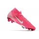 Nike Mercurial Superfly 7 Elite FG x Mbappé Explosión Rosa Blanco Negro